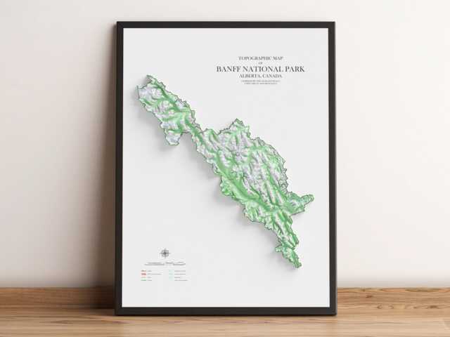 Banff National Park - Topographic Map Shaded Relief - image 1
