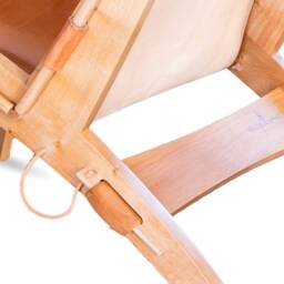Quilpo Leather Lounge Chair. Handcrafted Solid Wood Frame With Grass-Fed Cowhide Sling Seat - thumbnail 3