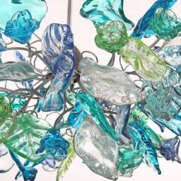 Pendant Lighting For Kitchen Island With Sea Color Flowers & Leaves - thumbnail 3