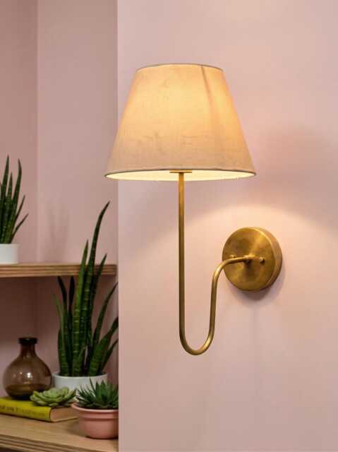 Antique Wall Mounted Sconce - Lamp With Shade Light Mid Century Lighting Sconces - image 1