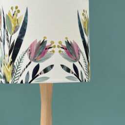 Handmade Floral Lampshades - Unique Floral Fabric Designs From Original Artwork Botanical Decor Gift For Home, Made in The UK - thumbnail 2