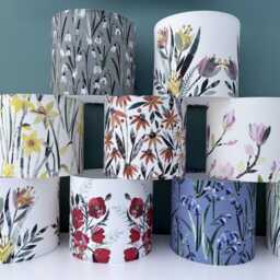 Handmade Floral Lampshades - Unique Floral Fabric Designs From Original Artwork Botanical Decor Gift For Home, Made in The UK - thumbnail 1