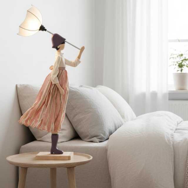 Floka Windswept Umbrella Lady Lamp