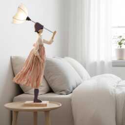 Floka Windswept Umbrella Lady Lamp