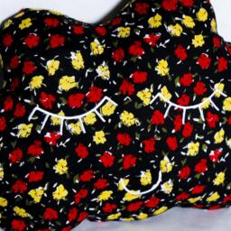 Cloud Cushion Soft Decorative Pillow Viscose All Printed Little Yellow Red Flowers Embroidered Serene Face Too Cute - thumbnail 2