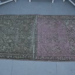 2.8x6.1 Ft Accent Rug, Anatolian Green Bedroom Rugs, Turkish Vintage Rugs For Nursery, Handwoven Kitchen Rug - thumbnail 3