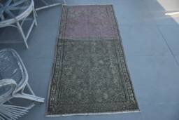 2.8x6.1 Ft Accent Rug, Anatolian Green Bedroom Rugs, Turkish Vintage Rugs For Nursery, Handwoven Kitchen Rug - thumbnail 1