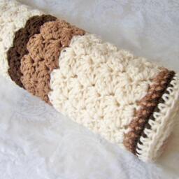 Crochet Baby Blanket, Blanket With Teddy Bear, Chocolate Tan Beige Shower Gift, For Boy - thumbnail 4