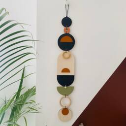 Modern Wall Art - Geometric Artwork Minimal Home Decor Bauhaus Wood - thumbnail 3