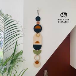 Modern Wall Art - Geometric Artwork Minimal Home Decor Bauhaus Wood - thumbnail 1