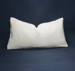 "Kilim Pillow, Wool Kilim Cousin From Anatolia , 30x60 cm, 12""x24" - thumbnail 1