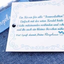 Pillowcase Cushion Cover Pillow Gift Long Distance Relationship Germany Map Blue Red Wool 38.5 X cm Fair Trade Ringelsuse - thumbnail 4