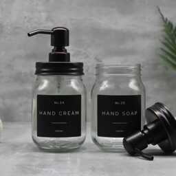 Glass Mason Jar Soap Dispenser Oil Rubbed Bronze Lid, Refillable 500Ml - thumbnail 2