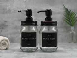 Glass Mason Jar Soap Dispenser Oil Rubbed Bronze Lid, Refillable 500Ml