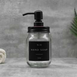 Glass Mason Jar Soap Dispenser Oil Rubbed Bronze Lid, Refillable 500Ml - thumbnail 3