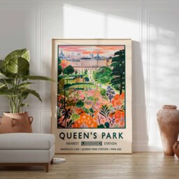 Queen's Park London Print, William Morris Poster, Botanical Gardens Vintage Wall Art, Floral A1/A2/A3/A4 - thumbnail 2