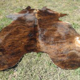 8x8 Brindle Brown Large New Cowhide Rug Natural Hair On - 6x6 Ft Size Approx Tri-Color Chocolate Tones Soft Carpet Cow Hide R-R N - thumbnail 2