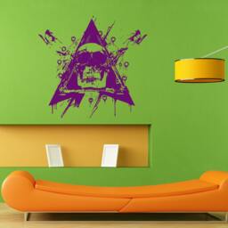 Abstract Butterfly Triangle Skull Skeletal Skeleton Wall Sticker Vinyl Decal Home Art Decor Housewares Free Shipping L047 - thumbnail 1