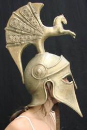 Greek Corinthian Helmet Horse Crest, Ancient Spartan Armor Replica - thumbnail 2