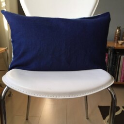 Linen Pillow Cover Hand Dyed With Natural Indigo Shibori Pattern - thumbnail 2