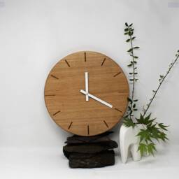 Large Wall Clock Modern Handmade Eco Friendly Oak Natural Wood Decor - thumbnail 3