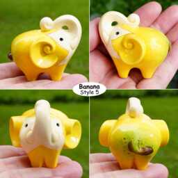 Watermelephants, Watermelon Elephant, Porcelain Elephant Figurines, Gifts For Mom - thumbnail 4