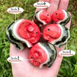 Watermelephants, Watermelon Elephant, Porcelain Elephant Figurines, Gifts For Mom - thumbnail 2