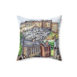 Spun Polyester Square Pillow - Edinburgh Vennel View Design - Gift, Decor, Art, House - thumbnail 3