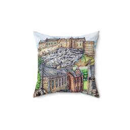 Spun Polyester Square Pillow - Edinburgh Vennel View Design - Gift, Decor, Art, House - thumbnail 2