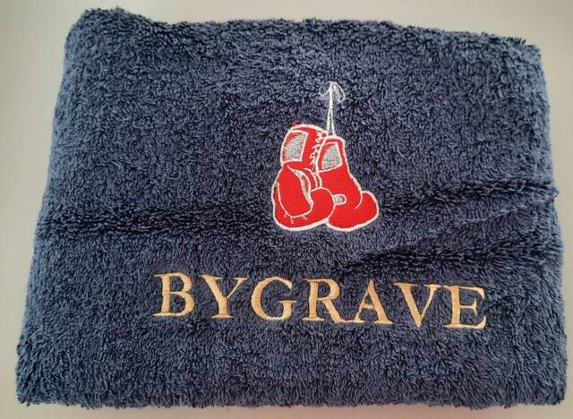 Personalized Boxing Gloves Towel Embroidered With Name. 100% Cotton in A Variety Of Colours - image 1