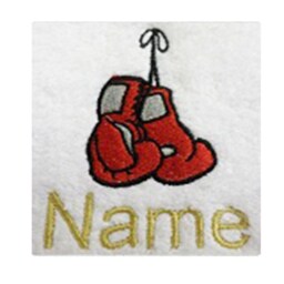 Personalized Boxing Gloves Towel Embroidered With Name. 100% Cotton in A Variety Of Colours - thumbnail 3