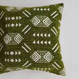 Moroccan Velvet Cushion Cover, Handmade Brocade Deep Green Pillow Case, Decorative 20''x20''/50x50 cm - thumbnail 2