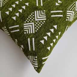 Moroccan Velvet Cushion Cover, Handmade Brocade Deep Green Pillow Case, Decorative 20''x20''/50x50 cm - thumbnail 3