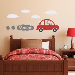 Personalized Car Name Wall Decal - Boy's Room Decor - thumbnail 1