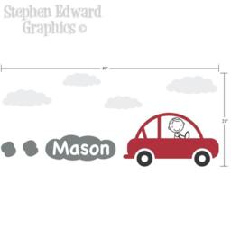 Personalized Car Name Wall Decal - Boy's Room Decor - thumbnail 2