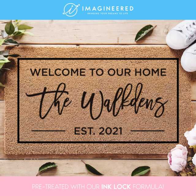 Welcome To Our Home - Personalized Family Name Doormat Established Date Porch Decor Realtor Gift Housewarming Custom - image 1