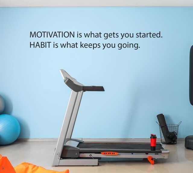 Motivation Is What Gets You Going. Habit Keeps Gym Wall Decal, Office Sign, Commercial Sticker - image 1