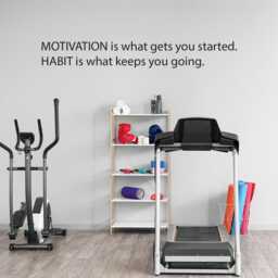 Motivation Is What Gets You Going. Habit Keeps Gym Wall Decal, Office Sign, Commercial Sticker - thumbnail 3