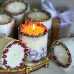 Dried Rose Soy Wax Candle - Unique Floral Home Decor, Valentine's & Mom Gift - thumbnail 2