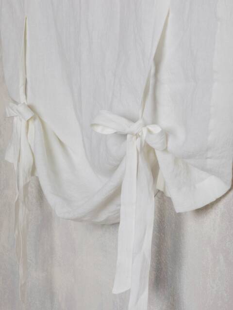 Linen Curtain-Washed Linen Valance-Optical White Tie Up Valance-Rustic French Farmhouse Valance-Window Treatment''farmhouse Decor - image 1