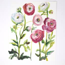 Fresh Pink Floral Art Print, 11x14In, Flower Art, Home Decor, Artwork - thumbnail 3