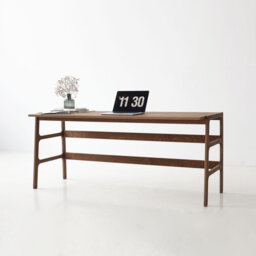 Wooden Computer Desk, Custom Size Mid Century Modern Walnut Desk