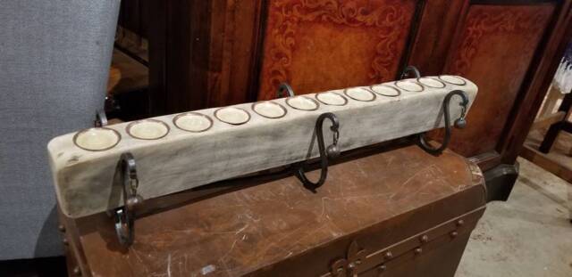 Authentic Complete 12-Hole Sugar Mold With Iron Base, Tin Cup Holders, & Vanilla Scented Candles. From Mexico - image 1