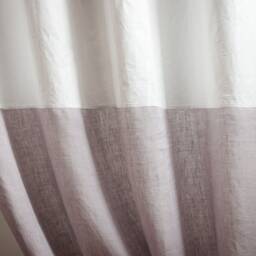 White Tyvek Curtain Panel, Gray Linen, Scandinavian Patio - thumbnail 2