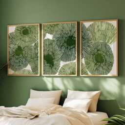 Green Leaf Botanical Art Prints, Modern Home Decor, Set Of 3 - thumbnail 4