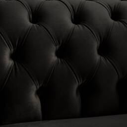 Black Velvet Chesterfield Snuggle Chair, British Handmade - thumbnail 4