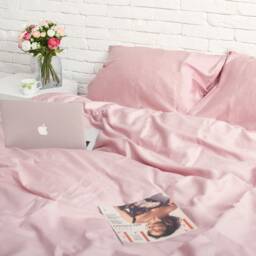100% Cotton Sateen Pillowcase in Dusty Pink. Handmade Pillow Case Organic Slip Cover Natural Custom Sham European Us - thumbnail 3