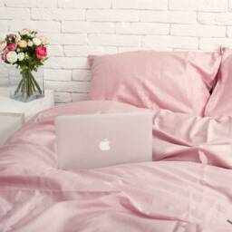 100% Cotton Sateen Pillowcase in Dusty Pink. Handmade Pillow Case Organic Slip Cover Natural Custom Sham European Us - thumbnail 4