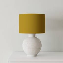 Velvet Lampshade - Mustard Gold With White Lining, Handmade Lampshades, Table Lamp Shade, Yellow - thumbnail 2