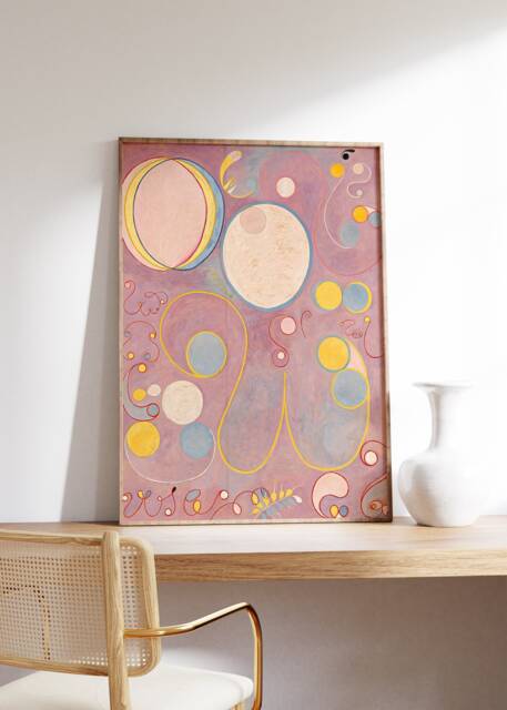 Hilma Af Klint Wall Art, The Ten Largest No 8 Adulthood Poster, Pastel Abstract Gicl??e Trendy Art Print, Museum Printable, Home Decor - image 1